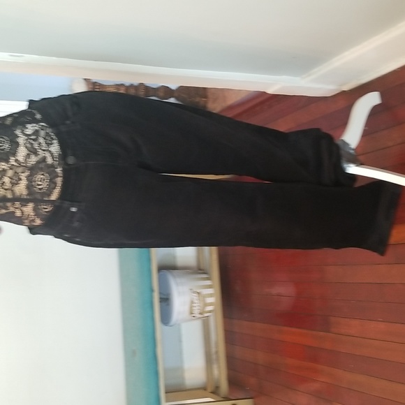 7 for All Mankind Black Velvet Skinny Bootcut Jean's Sz. 31 - Picture 1 of 16